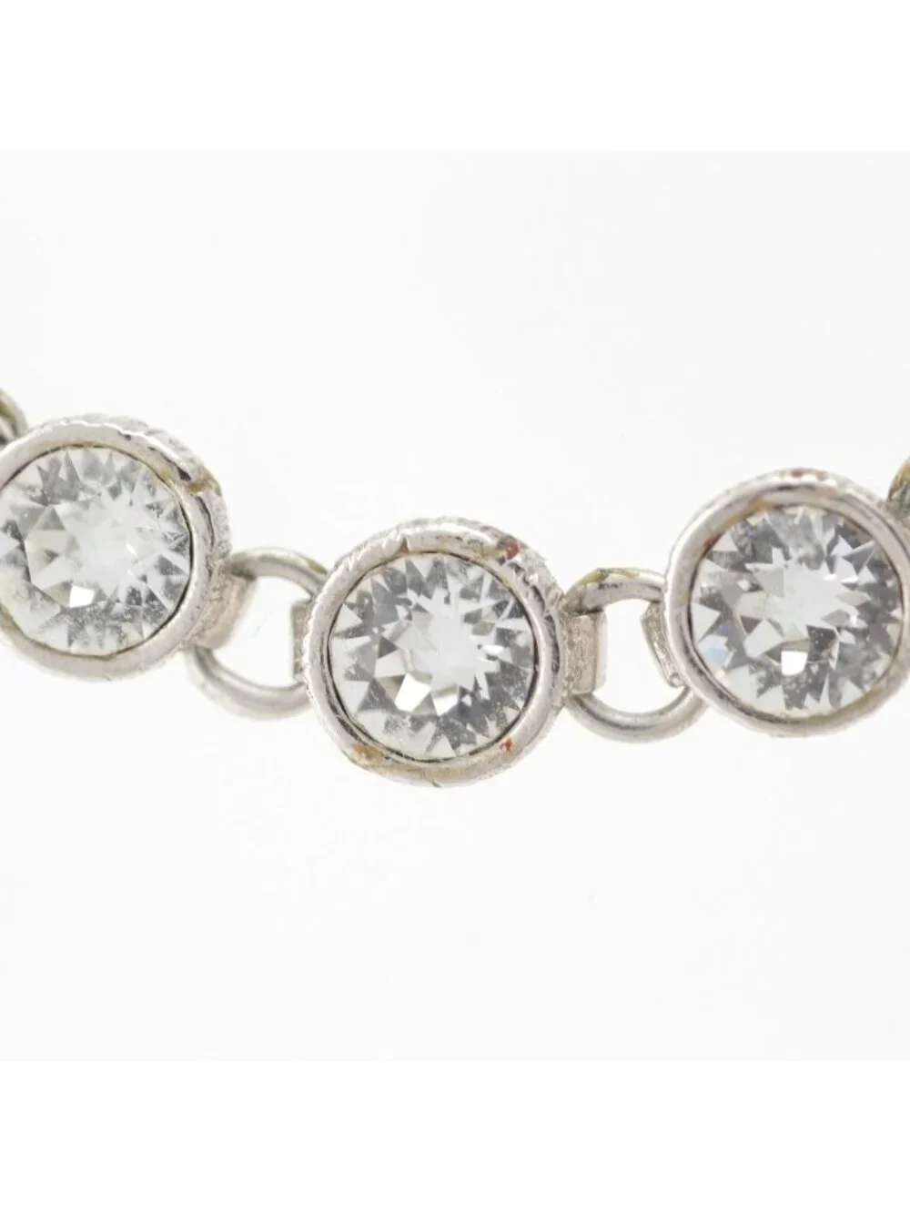 Chanel 24 Pearl Rhinestone Necklace Silver